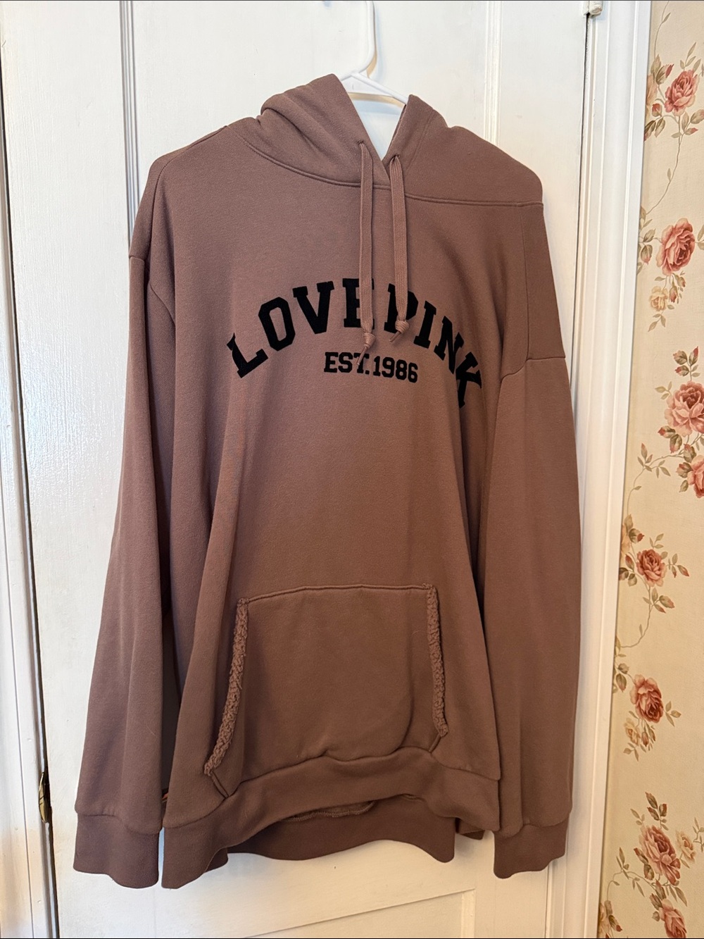 🤎 VS PINK Crewneck Hoodie in Mauve Brown Sz XL
